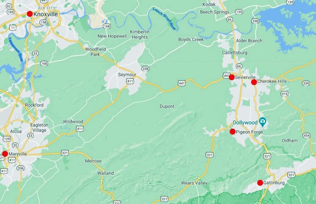 What Major City Is Near The Smoky Mountains?